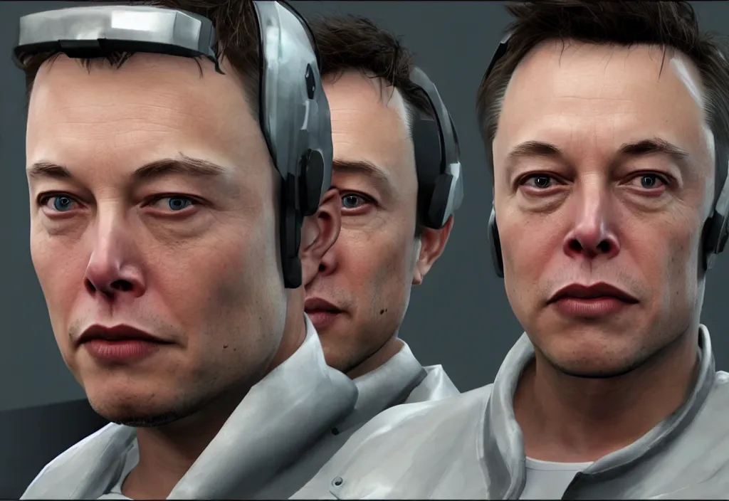 Image similar to elon musk in half life, elon musk in the video game half life, gameplay screenshot, close up, 3 d rendering. unreal engine. amazing likeness. very detailed.