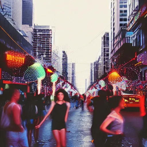 Image similar to photo of street city, disco diffusion