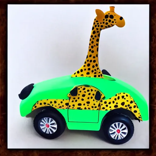 Image similar to giraffe car, vroom vroom