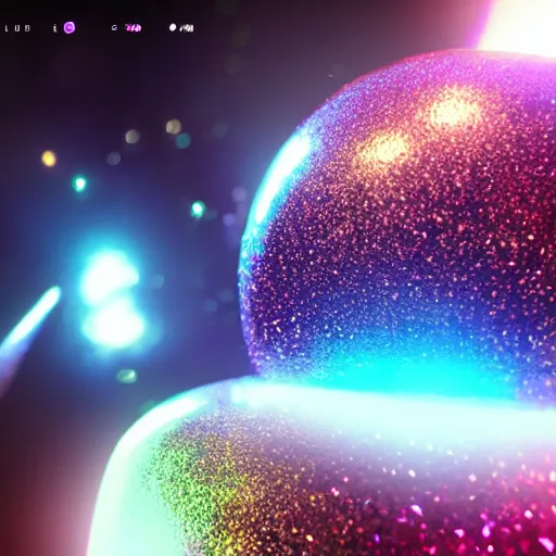 Prompt: glitter in space, raytracing, unreal engine tech demo, 5 5 mm