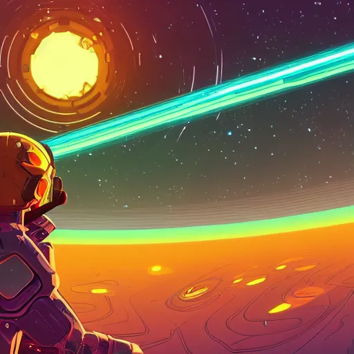 Prompt: vector art of galaxys with nebula epic lighting painting stylized digital illustration video game icon global illumination ray tracing in borderlands by victo ngai, andreas rocha, john harris and feng zhu and loish and laurie greasley