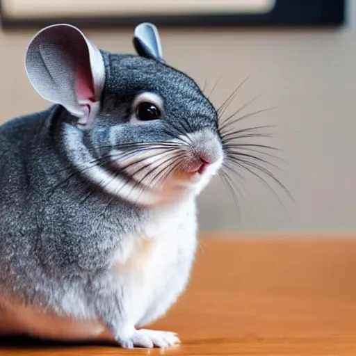 Image similar to a Chinchilla wearing a business suit
