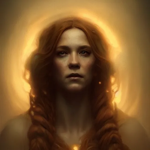 Image similar to Seductive Oracle of Delphi portrait, mysterious atmospheric lighting, painted, intricate, volumetric lighting, beautiful, rich deep colours masterpiece, golden hour, sharp focus, ultra detailed, by Leesha Hannigan, Ross Tran, Thierry Doizon, Kai Carpenter, Ignacio Fernández Ríos