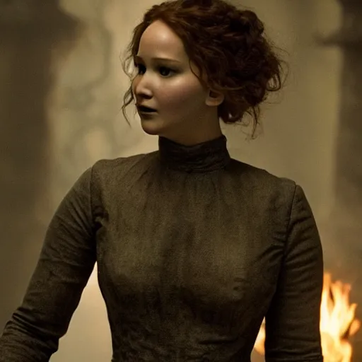 Image similar to jennifer lawrence is the monster, still from the movie mary shelley's frankenstein