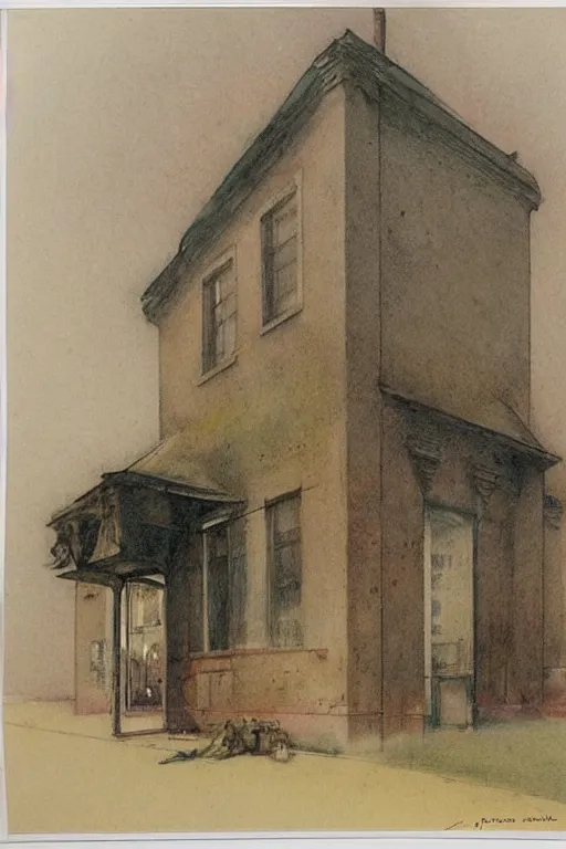 Image similar to ( ( ( ( ( 1 9 5 0 s school building. muted colors. ) ) ) ) ) by jean - baptiste monge!!!!!!!!!!!!!!!!!!!!!!!!!!!