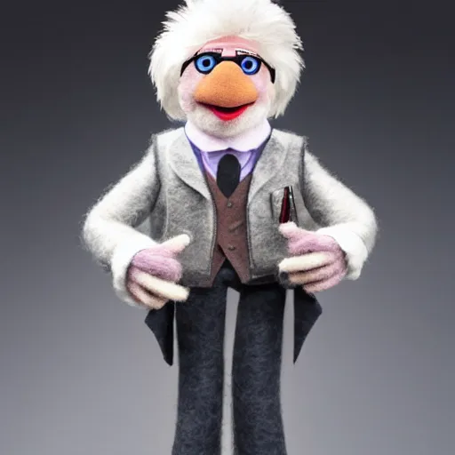 Prompt: barry bostwick as a muppet. highly detailed felt. hyper real photo. 4 k.