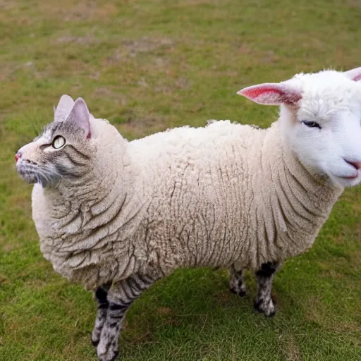Image similar to photo of a hybrid between a cat and a sheep