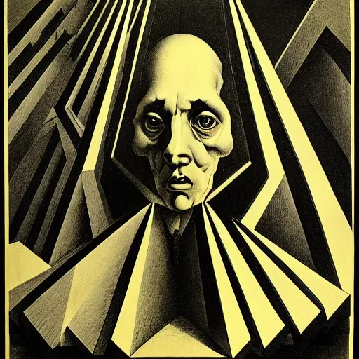 Image similar to lithography on paper conceptual figurative post - morden monumental portrait by goya and escher and hogarth, illusion surreal art, highly conceptual figurative art, intricate detailed illustration, controversial poster art, polish poster art, geometrical drawings, no blur