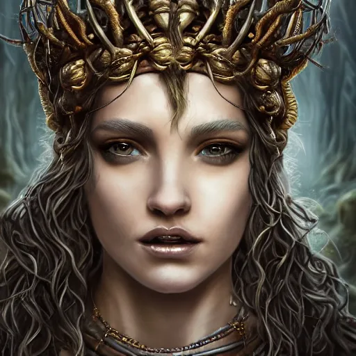 Image similar to an epic portrait of medusa, goddess, beautiful, detailed beautiful face, epic fantasy art, award winning on artstation, trending on deviantart, mystical atmosphere, mythology, high definiton, high detail, high quality, ultra realistic, hyper realistic, 4 k uhd,