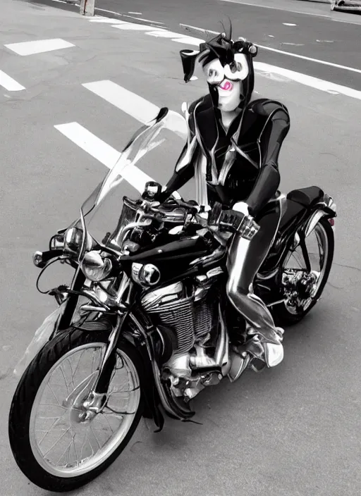 Image similar to motorcycle faced robot queen