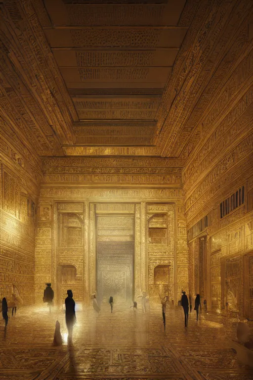 Image similar to inside a luxurious Egyptian palace, portrait, powerfull, intricate, elegant, volumetric lighting, scenery, digital painting, highly detailed, artstation, sharp focus, illustration, concept art, ruan jia, steve mccurry