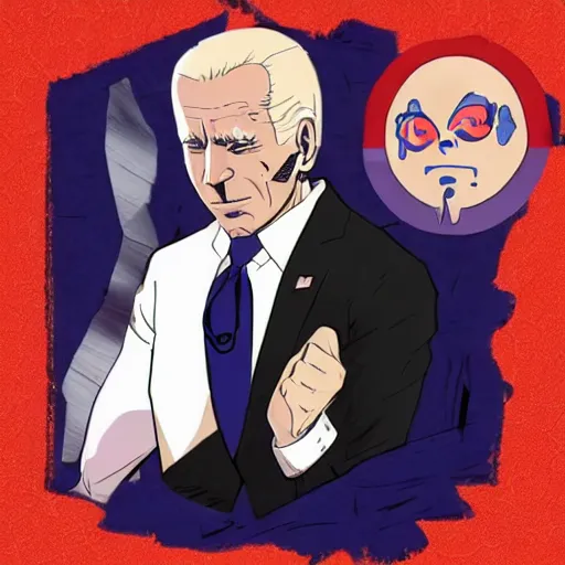 Image similar to Joe Biden in JoJo's Bizarre Adventure