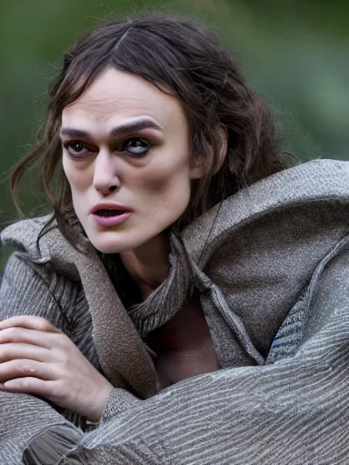 KREA - a portrait of beautiful keira knightley as rowena ravenclaw, night,  cinematic lighting