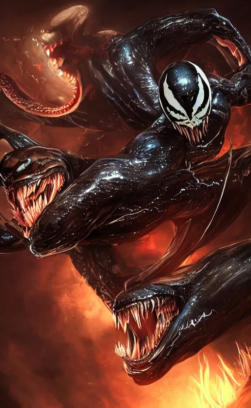 Prompt: venom as the scariest flash, dynamic lighting, fantasy concept art, trending on art station, stunning visuals, creative, cinematic, ultra detailed, ray tracing, sun rays, hyper realistic