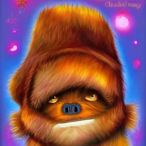 Image similar to cute ewok childrens book cover, colourful, digital art