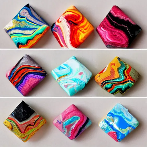 Image similar to paper marbling illegitimate plushie toy jewellery