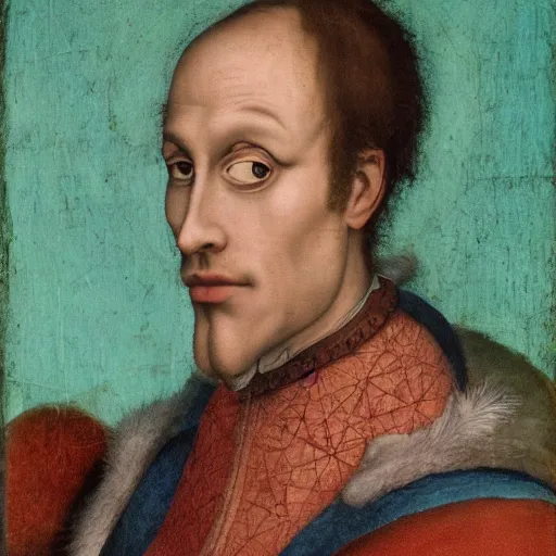 Image similar to renaissance character portrait of an alien