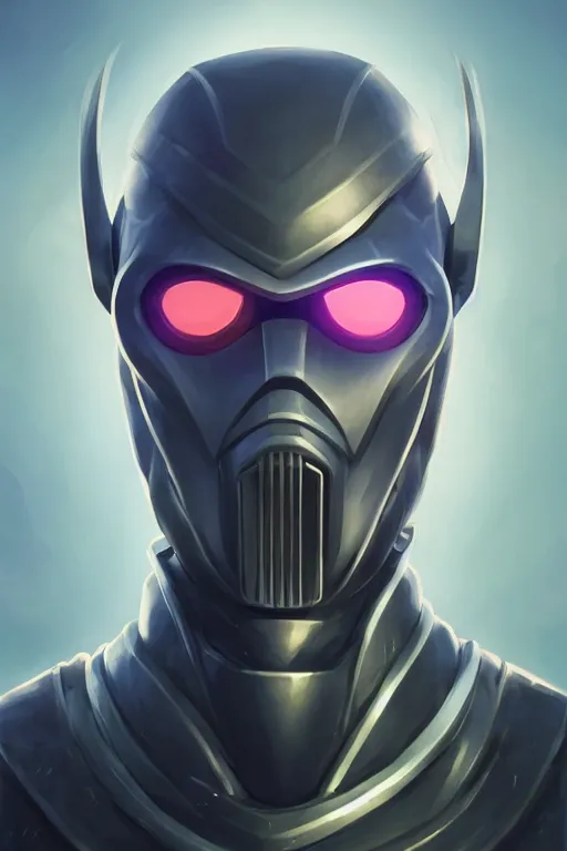 Image similar to epic mask helmet robot ninja portrait stylized as fornite style game design fanart by concept artist gervasio canda, behance hd by jesper ejsing, by rhads, makoto shinkai and lois van baarle, ilya kuvshinov, rossdraws global illumination radiating a glowing aura global illumination ray tracing hdr render in unreal engine 5