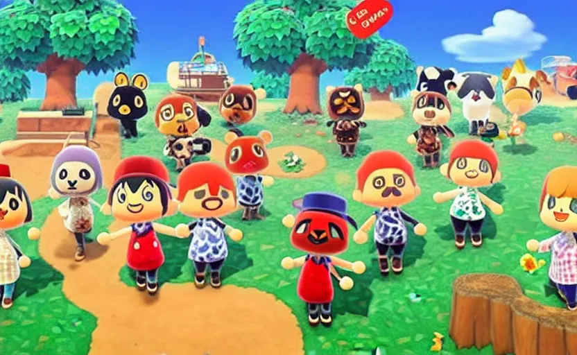 Image similar to animal crossing war