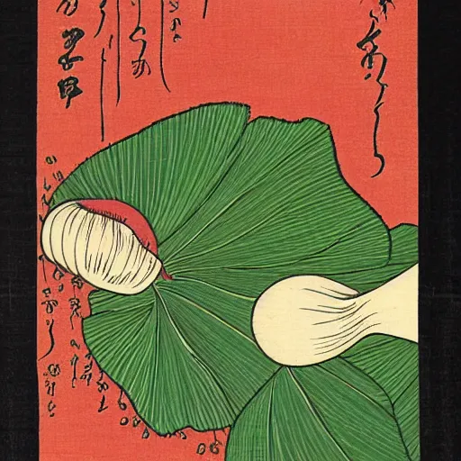 Prompt: radish by hiratsuka un'ichi, ukiyo - e