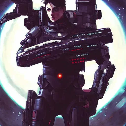 Image similar to Cyberpunk, sci-fi space game art, jeon Jungkook holding a gun. alien planet art by Akihito Yoshitomi AND Yoji Shinkawa AND Greg Rutkowski, Mark Arian trending on artstation