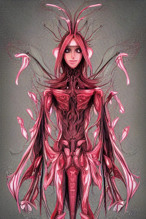 Image similar to radish humanoid, symmetrical, highly detailed, digital art, sharp focus, trending on art station, anime art style