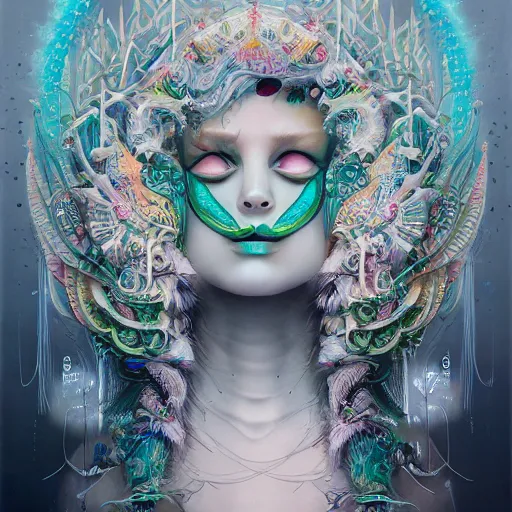 Prompt: the perfect expression of subconscious connects to the purified consciousness by rik oostenbroek, masterpiece, ultra detailed concept art, self - taught, 8 k hd resolution