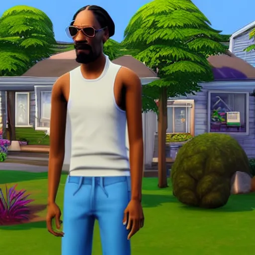 Image similar to snoop dogg as a sims 4 character