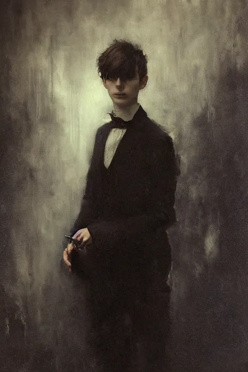 Prompt: detailed cinematic moody colors studio portrait of a young victorian gentleman being controled like a puppet, creepy malevous vibe, water lilies, high quality by jeremy mann, only one head single portrait