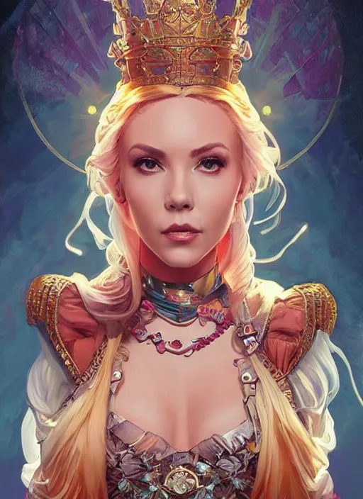 Prompt: darshelle stevens as queen, incredibly detailed face, true anatomy, art by artgerm and greg rutkowski and alphonse mucha