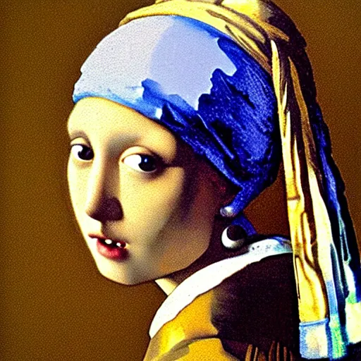 Image similar to Girl with a Pearl Earring by Zdislaw Beksinski