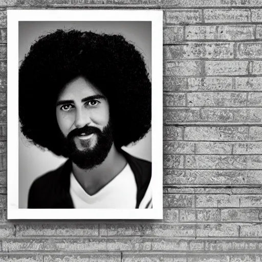 Prompt: jesus with a large afro, award winning portrait photography