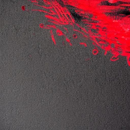 Prompt: close up red calligraghy inspired by fire on a black wall, 5 0 mm