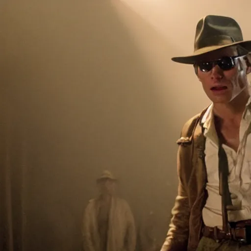 Image similar to Live Action Still of Jerma in Raiders of the Lost Ark, real life, hyperrealistic, ultra realistic, realistic, highly detailed, epic, HD quality, 8k resolution, body and headshot, film still