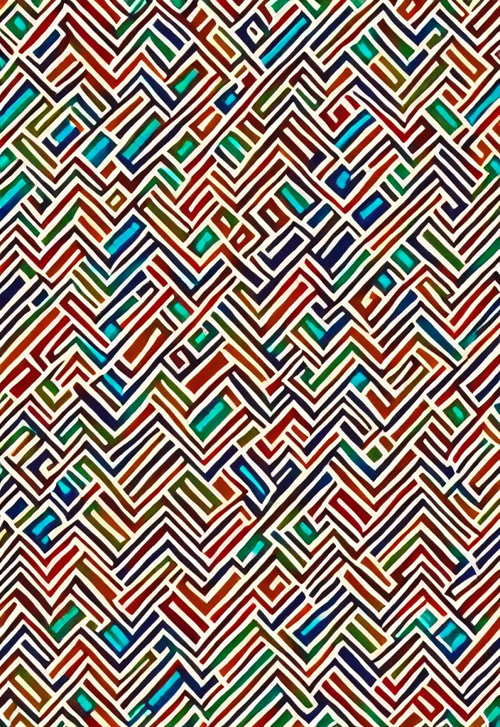 Prompt: Pattern in Amazonian colors. Geometric shapes.