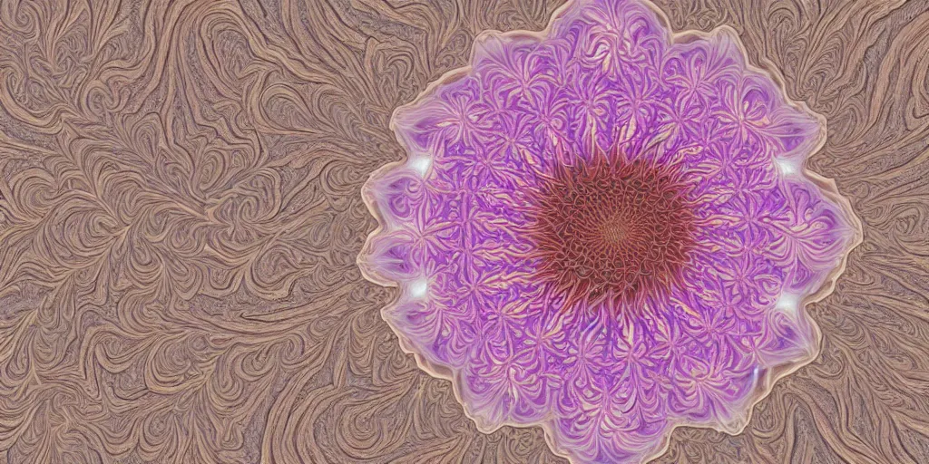 Prompt: fractal sad flower