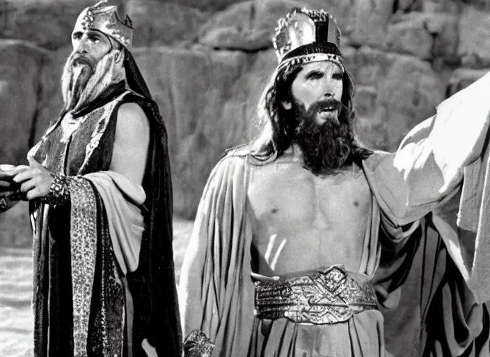 Image similar to film still of Christian Bale as Judah Moses in The Ten Commandments 1956