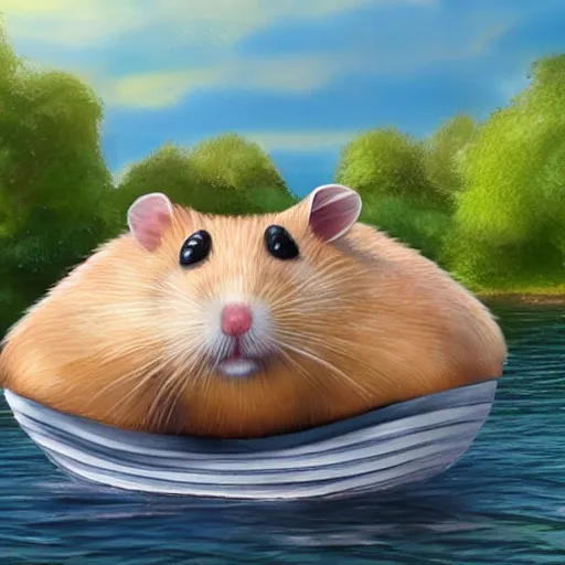 Prompt: a giant hamster boat photorealistic
