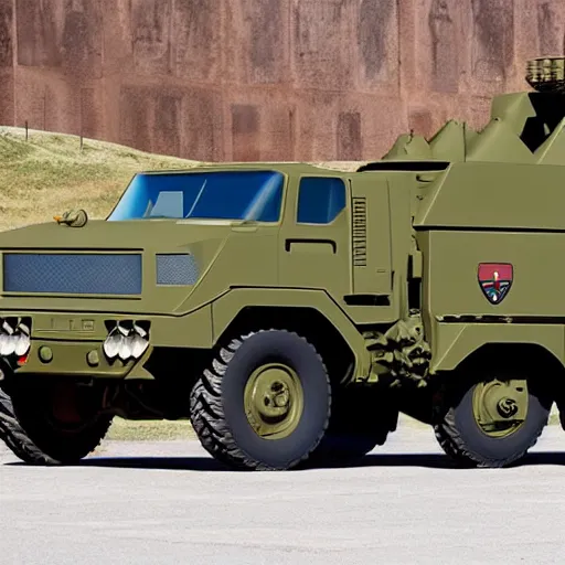 Image similar to HIMARS in the style of Cars by Pixar