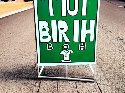 Image similar to a sign that says “BRUH”