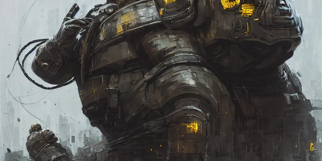 Image similar to portrait of a fat man sci fi soldier ranger, brutalist city architecture, dark epic, black and gold, cables and wires, high details, ceremonial clouds, dripping paint, fibonacci rhythm, artstation, art germ, wlop, pablo dominguez, sabbas apterus, award - winning, artstation