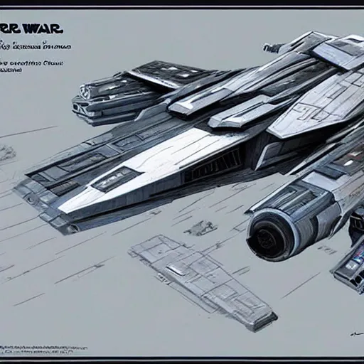 Image similar to a star wars starship concept art