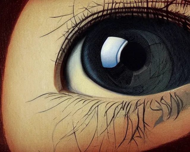 Prompt: i see you, a closeup simple vector pop surrealism, by ( leonardo da vinci ) and greg rutkowski and rafal olbinski