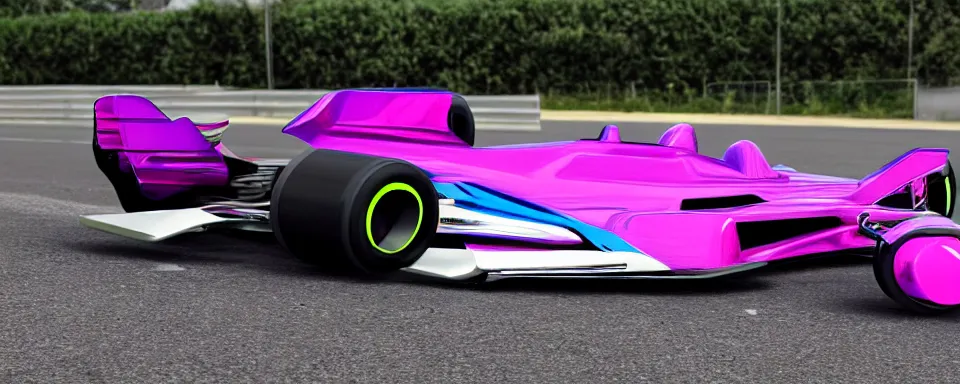 Prompt: synthwave formula one car