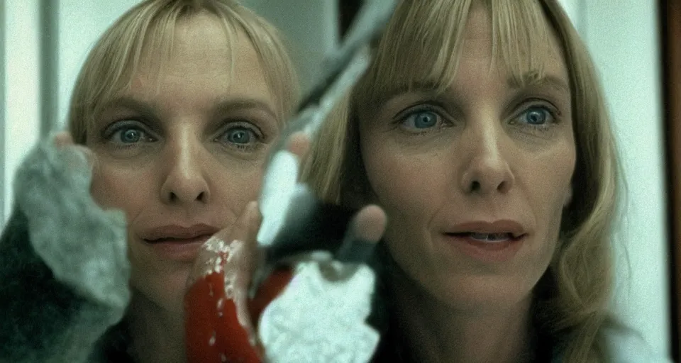 Image similar to Toni Collette in The Shining, cinematography 1980