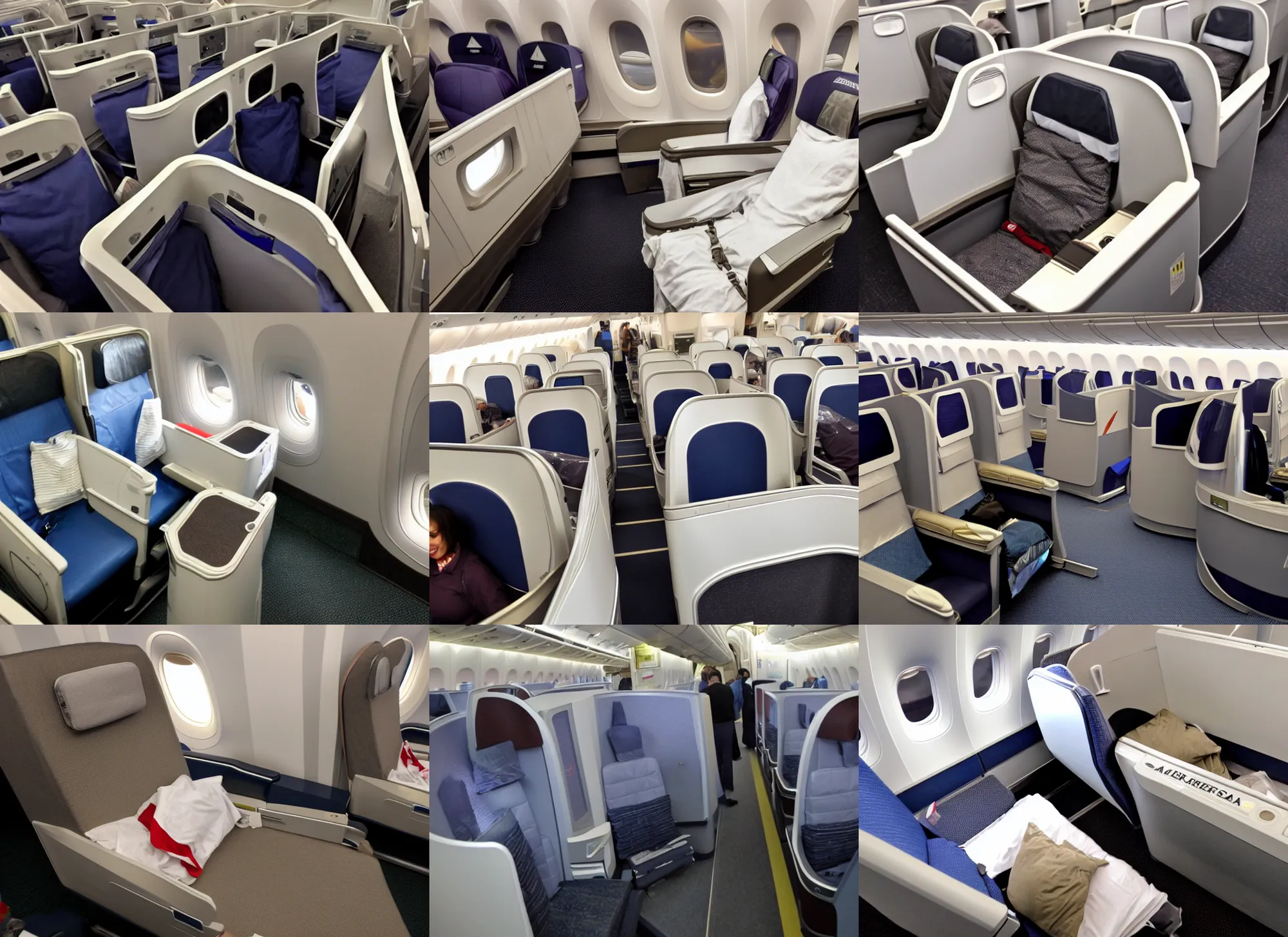 Prompt: american airline's dirtiest first class seat