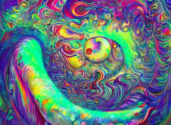 Image similar to an abstract painting of a swirl with bubbles, an ultrafine detailed painting by android jones, behance contest winner, psychedelic art, biomorphic, behance hd, lovecraftian