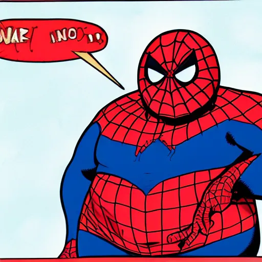 Image similar to obese spiderman