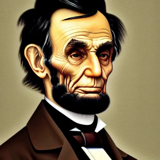 Image similar to portrait of abe lincoln by norman rockwell