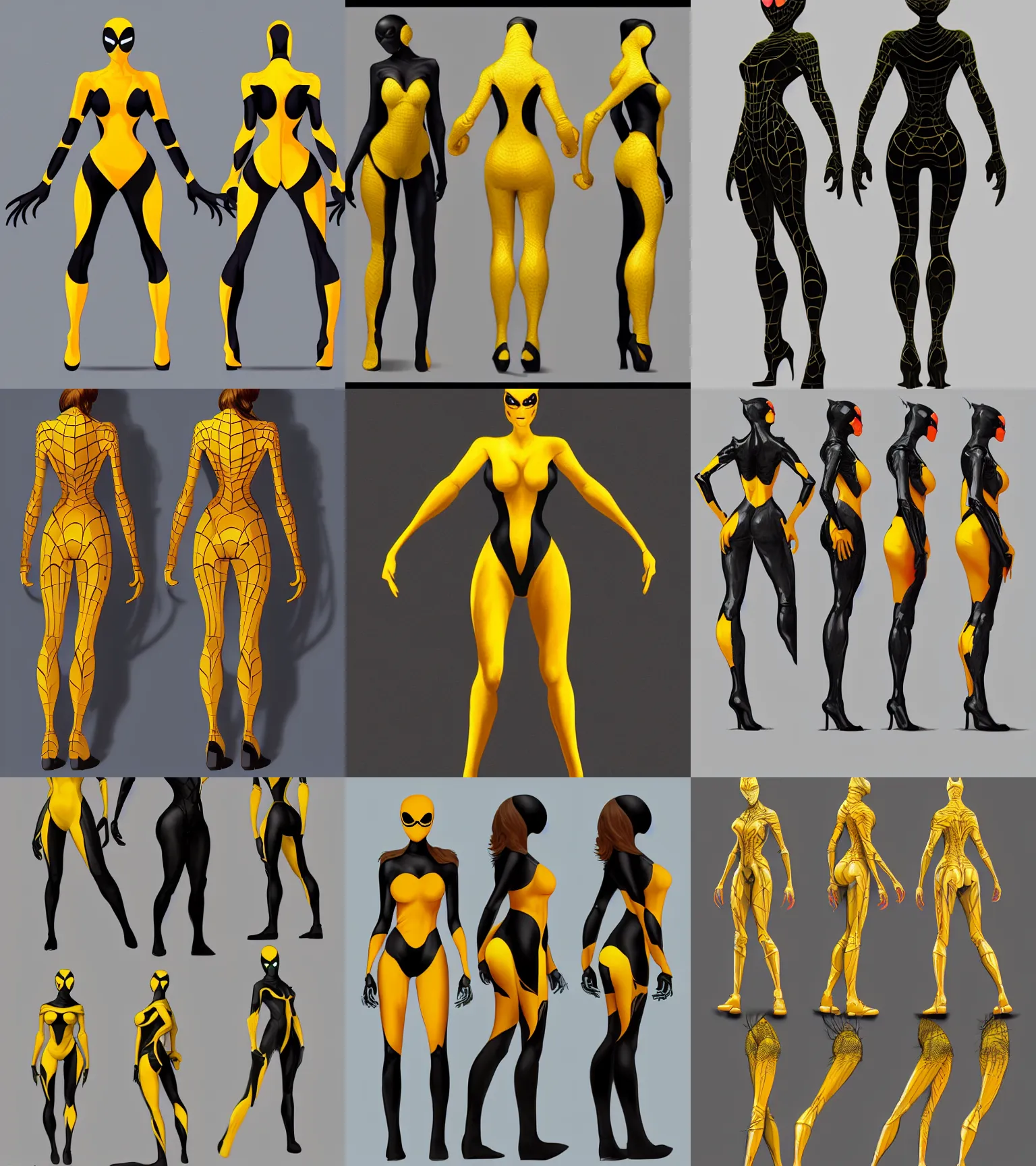 Full Body Character Turnaround Of A Woman In An Orb Stable Diffusion